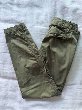 Quince Stretch Cotton Olive Green Twill Girlfriend Chino Pants 27